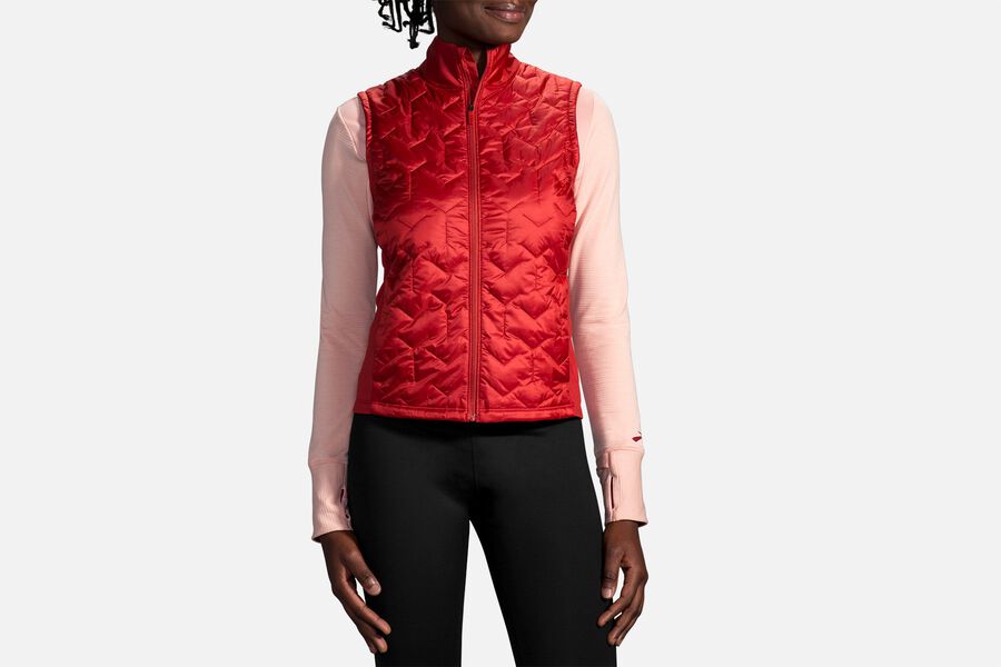 Womens Brooks Shield Hybrid Vest Tops Rosewood | 591326-HDI